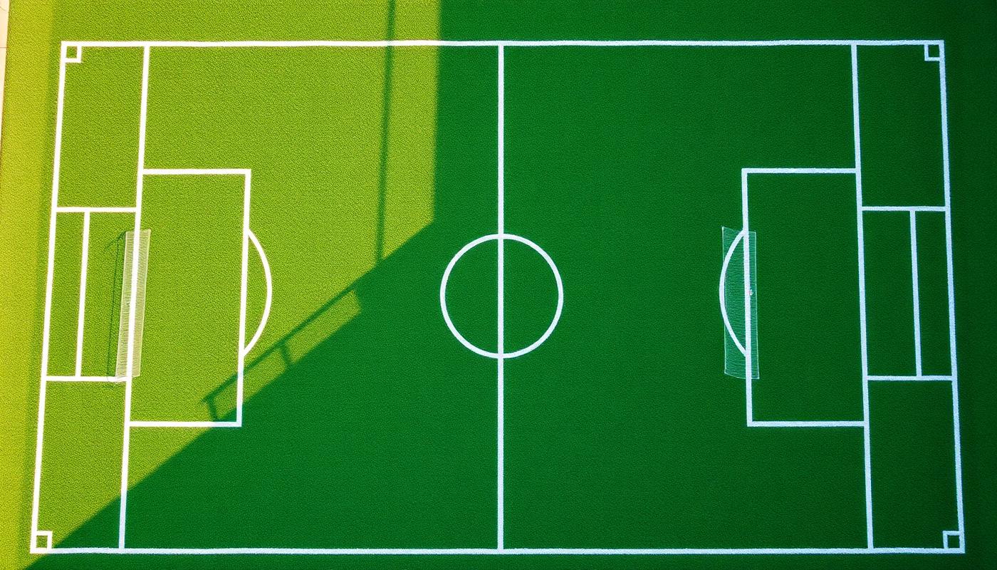 Aerial view of an astro turf pitch